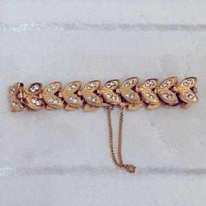 Women's Ultra Strength Magnetic Gold Leaf Bracelet Crystal